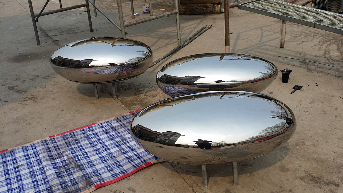 stainless steel mirror finishing stone bench outdoor garden decor